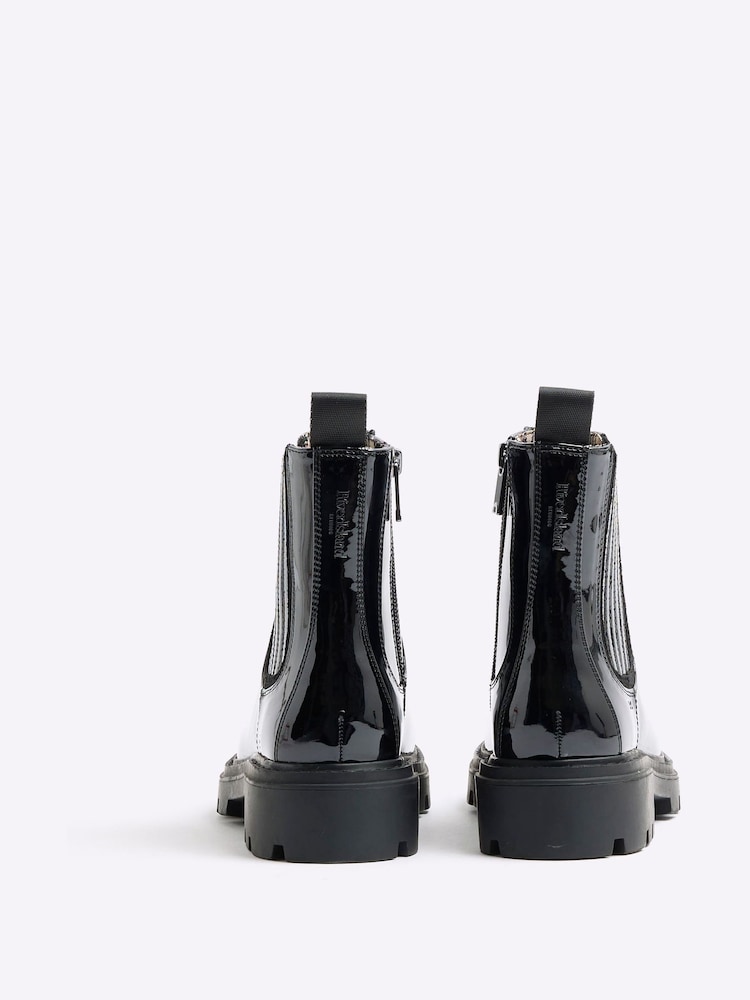 River Island Black Patent Chelsea Boots - Image 2 of 4