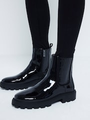 River Island Black Patent Chelsea Boots - Image 4 of 4