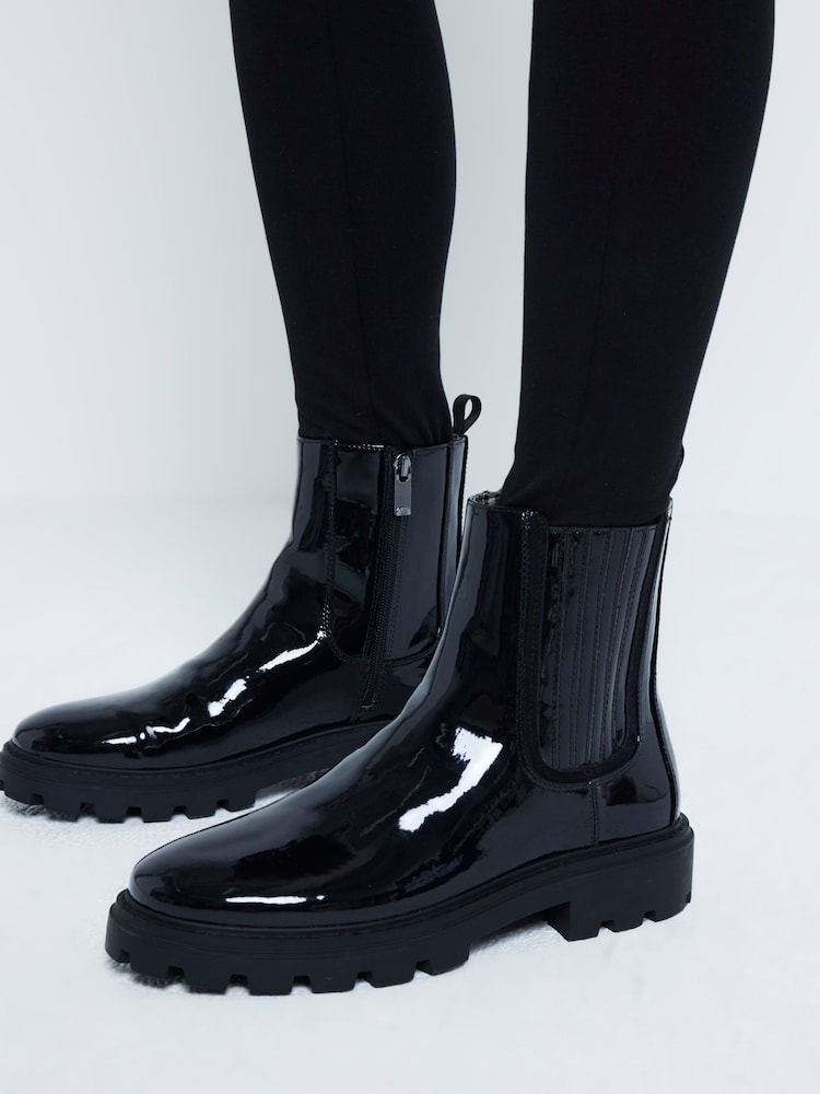 River Island Black Patent Chelsea Boots - Image 4 of 4
