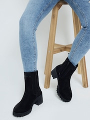 River Island Black Chunky Block Heeled Boots - Image 1 of 4