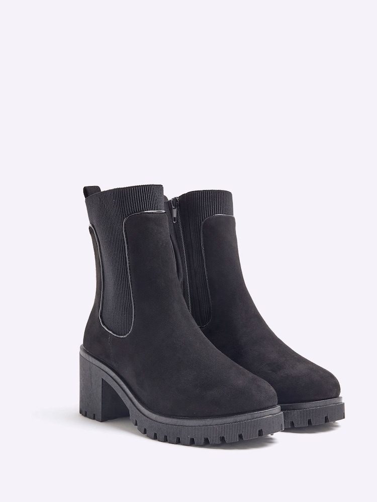 River Island Black Chunky Block Heeled Boots - Image 2 of 4
