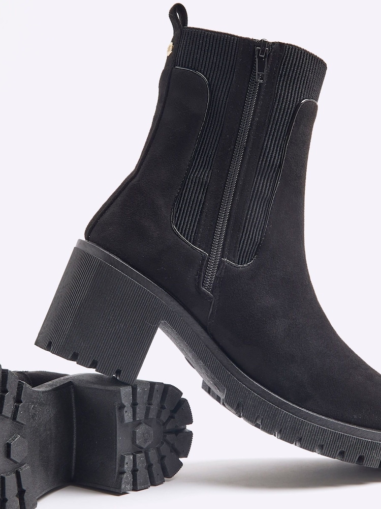 River Island Black Chunky Block Heeled Boots - Image 4 of 4