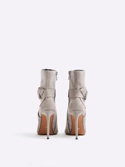 River Island Grey Buckle Heeled Boots - Image 3 of 4