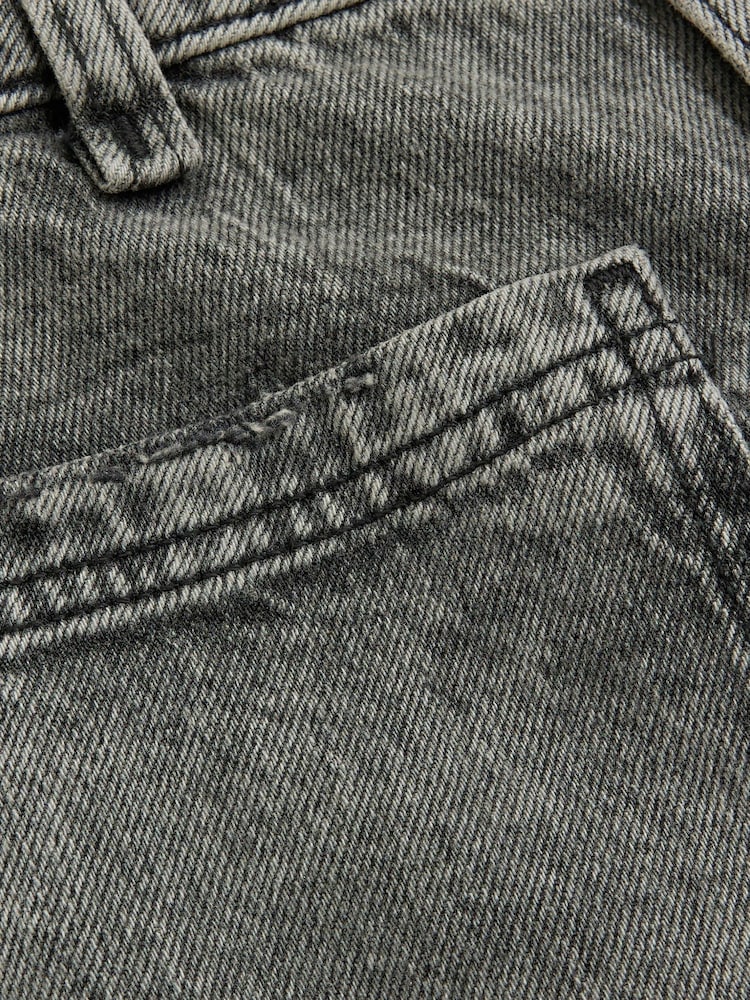 River Island Grey High Waisted Pocket Front Wide Leg Jeans - Image 4 of 4