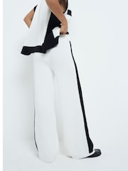 River Island Cream Petite Tipped 100% Cotton Trousers - Image 3 of 6