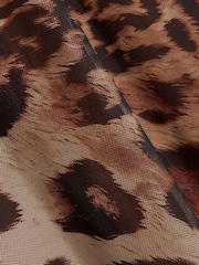 River Island Brown Petite Leopard Print Mesh Maxi Dress - Image 6 of 6