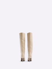 River Island Beige Heeled Knee High Leg Boots - Image 3 of 4