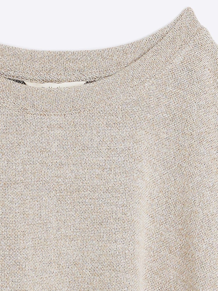 River Island – T-Shirt aus metallisierter Häkelfaser, Curve - Bild 4 von 4