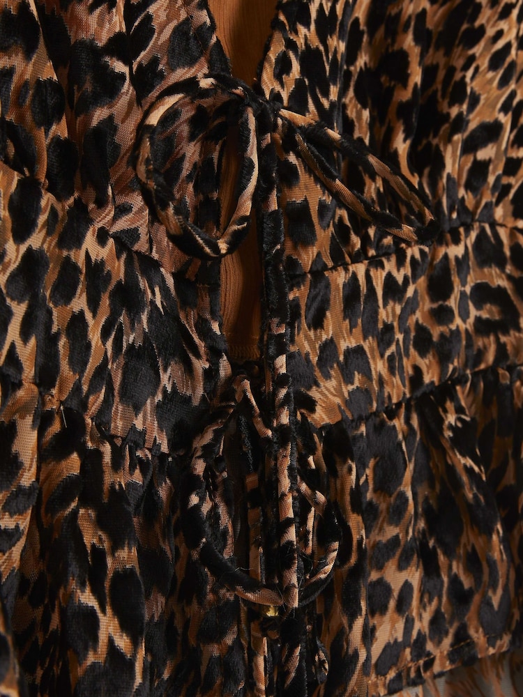 River Island Brown Tie Front Top - Image 4 of 4 River Island Brown Tie Front Top - Image 4 of 4