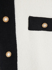 River Island Cream Petite Tipped 100% Cotton Waistcoat - Image 6 of 6
