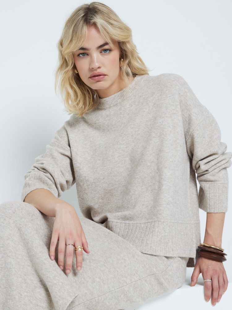 River Island Brown Ribbed Edge Jumper - Image 1 of 4