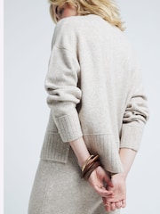 River Island Brown Ribbed Edge Jumper - Image 3 of 4
