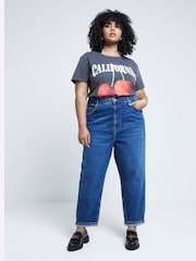 Джинсы River Island Mom Curve High Rise Bum Sculpt 100% хлопок - Image 2 of 4