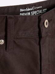 River Island Brown Relaxed High Rise Straight 100% Cotton Jeans - Image 4 of 4