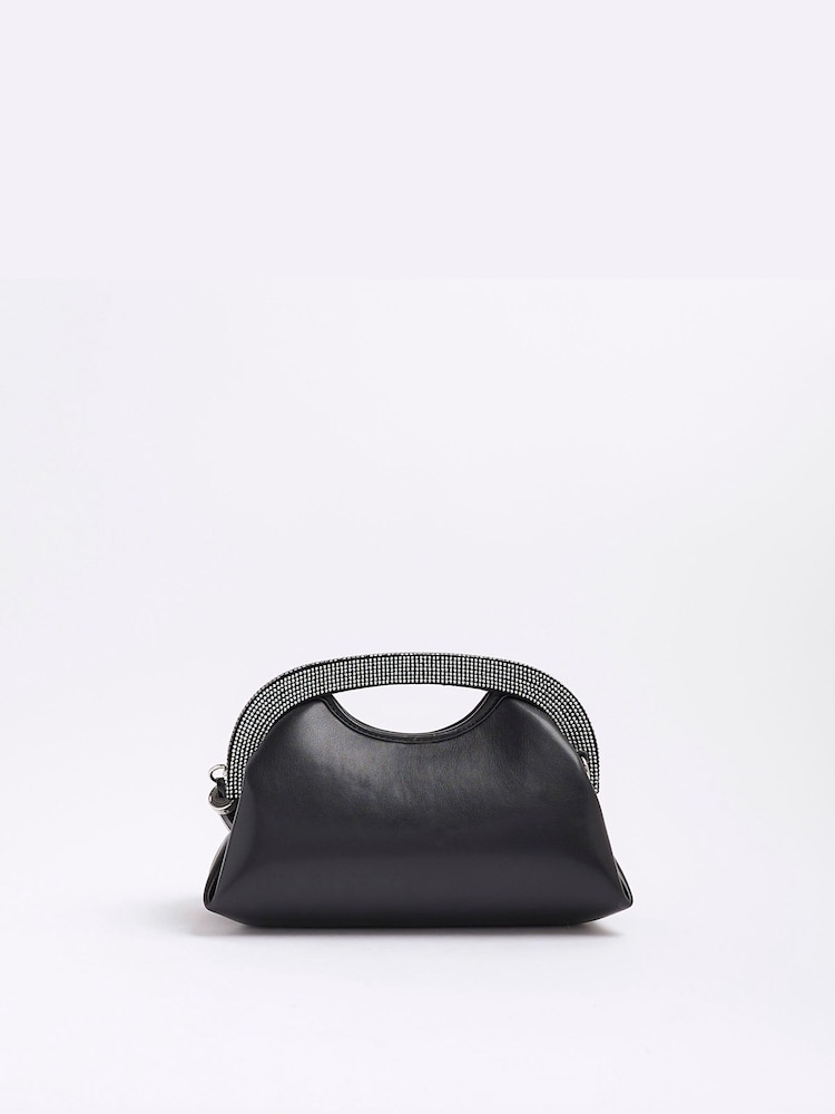 River Island Black Heatseal Frame Clutch - Image 2 of 4