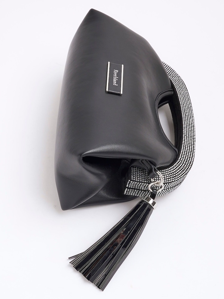 River Island Black Heatseal Frame Clutch - Image 4 of 4