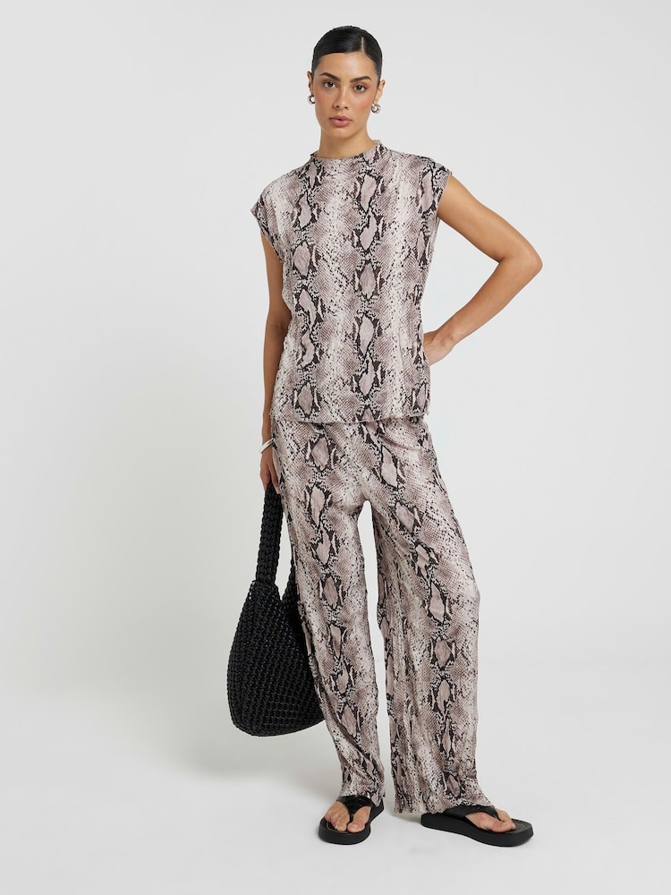 River Island Snake Imprimeu Evazat Pantaloni - Imaginea 1 din 4