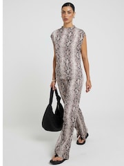 River Island Snake Imprimeu Evazat Pantaloni - Imaginea 2 din 4