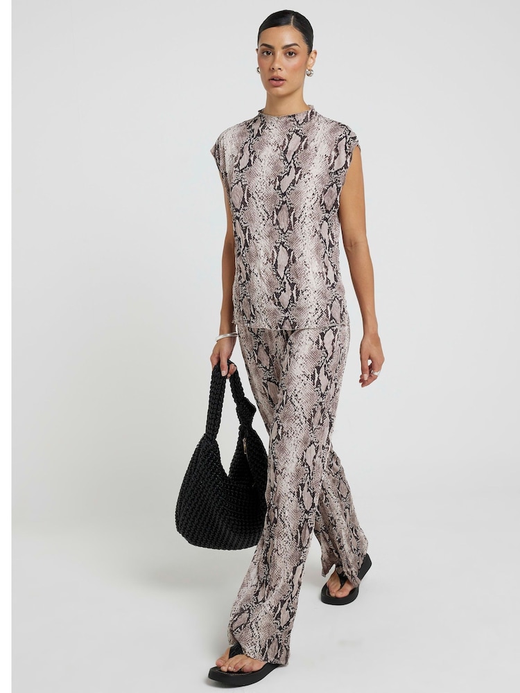 River Island Snake Imprimeu Evazat Pantaloni - Imaginea 2 din 4