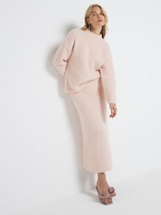 River Island Pink Crew Neck Knit Jumper - Image 1 of 4