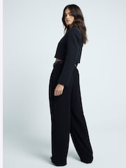 River Island Black Pleated Wide Leg Trousers - Image 2 of 6