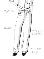 River Island Blue High Waisted Pocket Front Wide Leg Jeans - Image 6 of 6