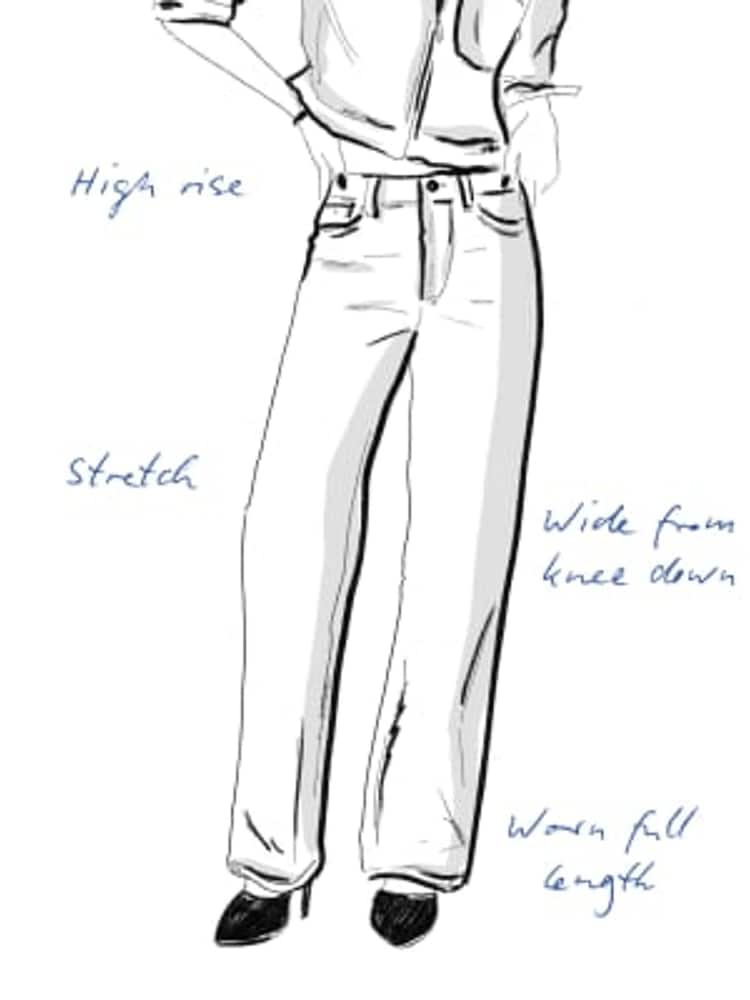 River Island Blue High Waisted Pocket Front Wide Leg Jeans - Image 6 of 6