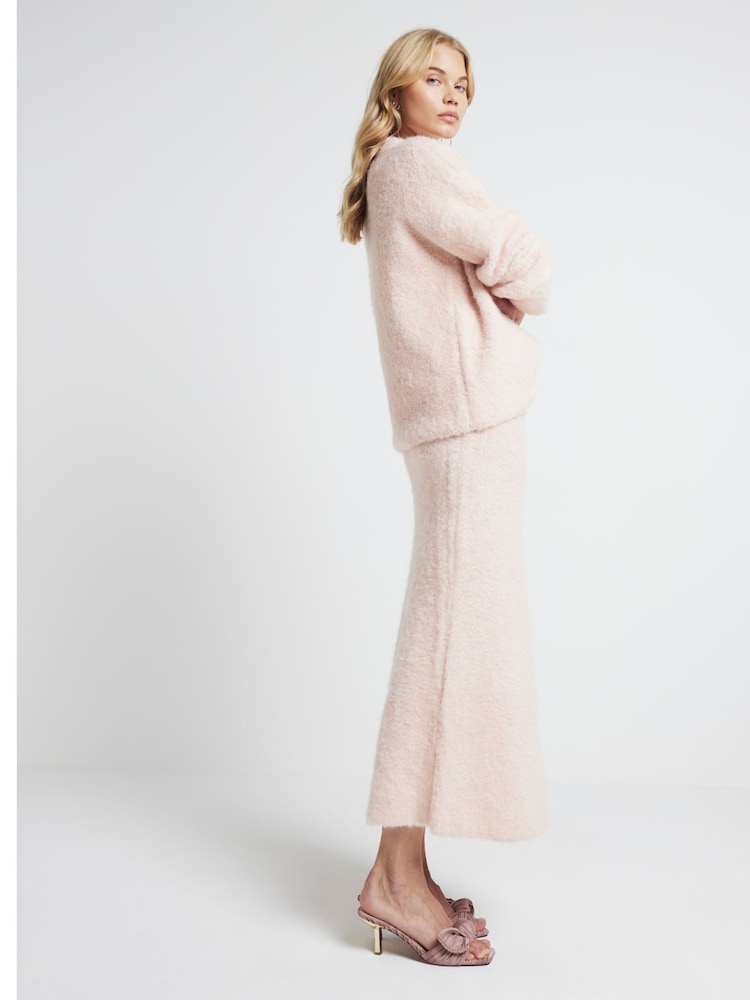 River Island Pink Knitted Maxi Skirt - Image 1 of 4 River Island Pink Knitted Maxi Skirt - Image 1 of 4