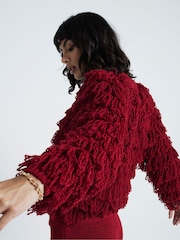 River Island Red Fringe Detail Jumper - Image 3 of 4