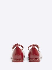 River Island Red Ankle Strap Ballet Flats - Image 3 of 4