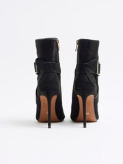 River Island Black Buckle Heeled Boots - Image 3 of 4