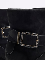 River Island Black Buckle Heeled Boots - Image 4 of 4