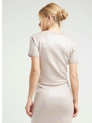 River Island Brown Sequin Knitted Top - Image 2 of 4