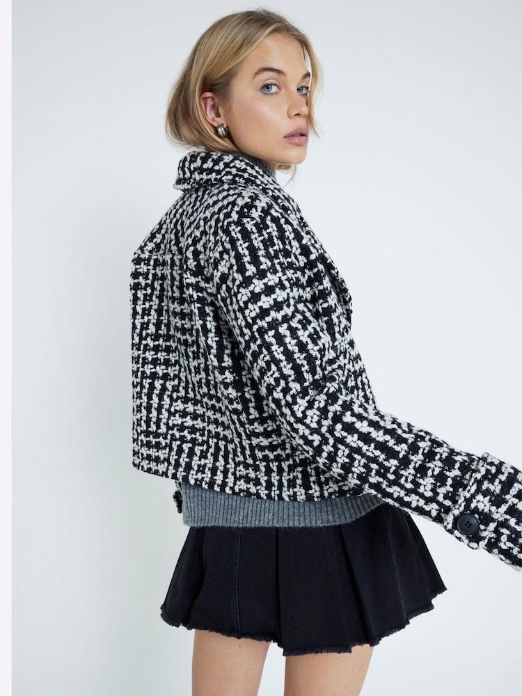 River Island Black Cropped Textured Jacket - Image 3 of 4