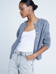River Island Grey High Waisted Relaxed Straight 100% Cotton Jeans - Image 2 of 4