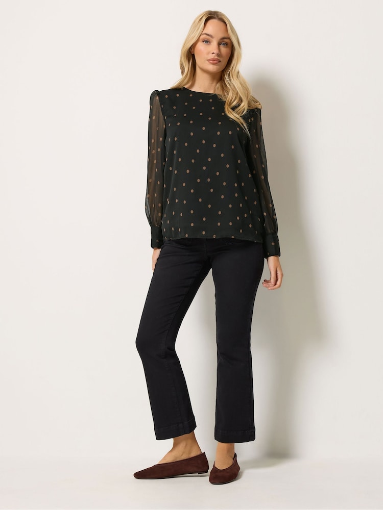 M&Co Black Chiffon Long Sleeve Blouse - Image 2 of 6