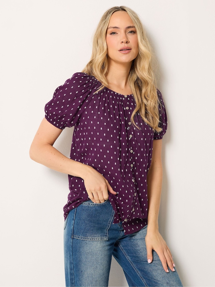 Long Tall Sally Purple Dobby Button Up Shirt - Image 1 of 6