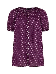 Long Tall Sally Purple Dobby Button Up Shirt - Image 5 of 6