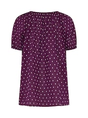 Long Tall Sally Purple Dobby Button Up Shirt - Image 6 of 6