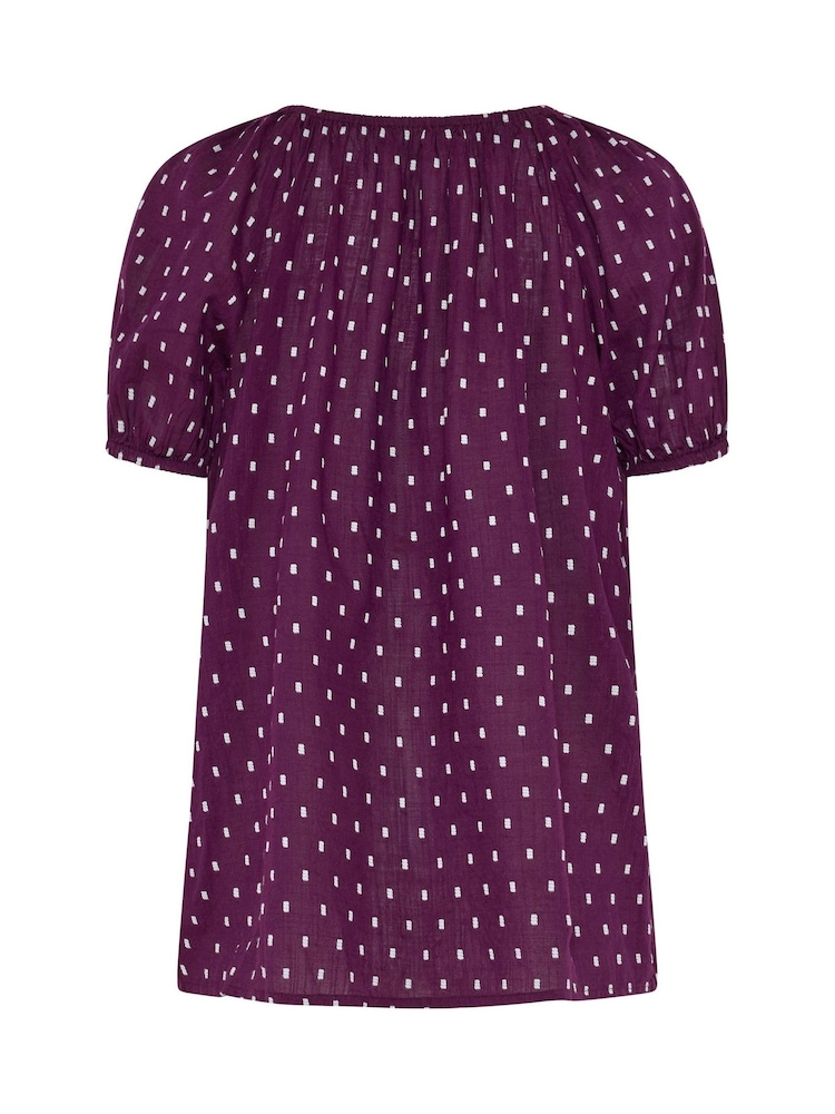 Long Tall Sally Purple Dobby Button Up Shirt - Image 6 of 6