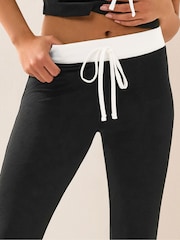PixieGirl Petite Black Contrast Waist Flared Trousers - Image 4 of 5