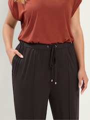 Yours Curve Brown Wide Leg Seam Joggers - Image 4 of 6