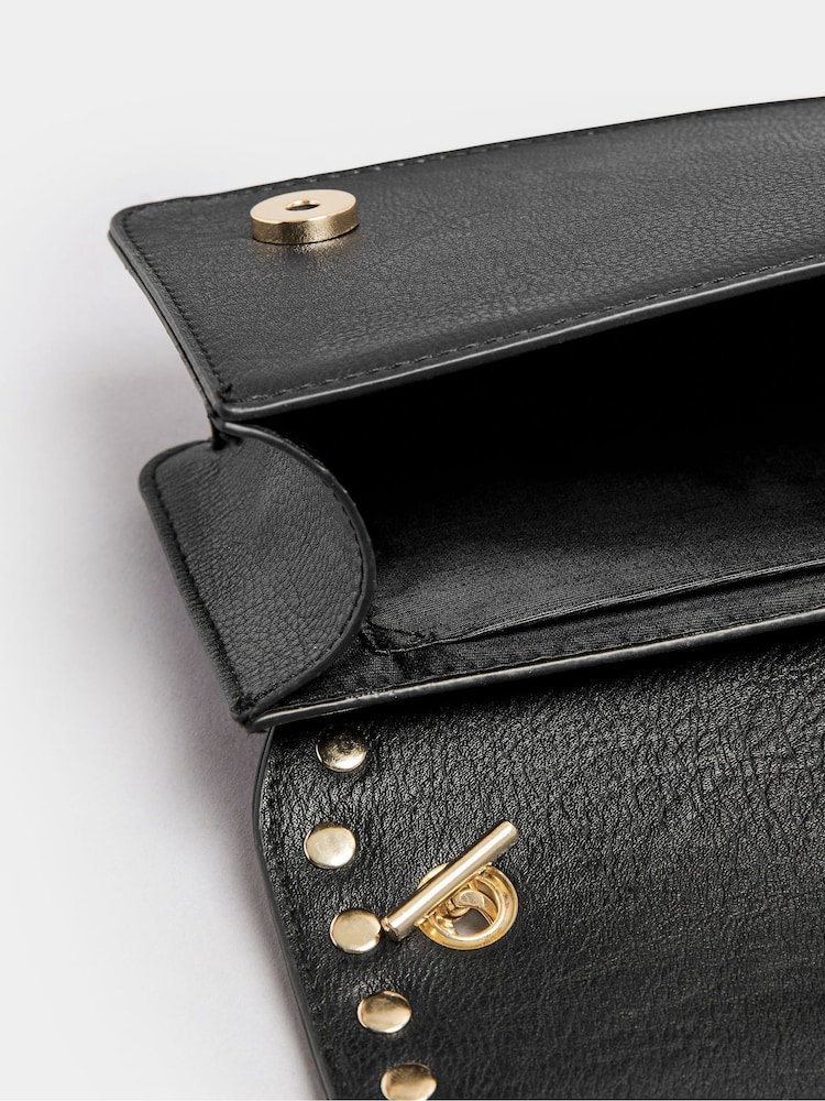 Yours Curve Black Faux Leather Stud Detail Cross Body Bag - Image 5 of 5 Yours Curve Black Faux Leather Stud Detail Cross Body Bag - Image 5 of 5