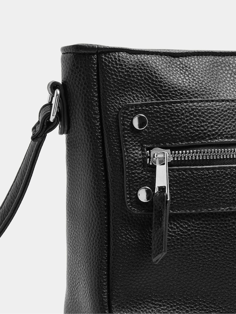 Yours Curve Black Faux Leather Zip Front Cross Body Bag - Image 5 of 5