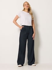 Blau - Long Tall Sally Pleated Wide Leg Trousers - Bild 1 von 6