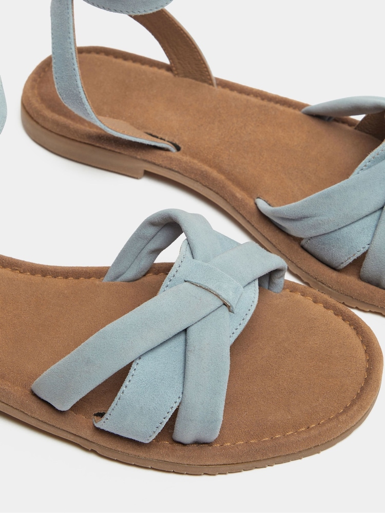 Yours Curve Blue Extra Wide Fit EEE Faux Leather Cross Over Sandals - Image 4 of 4 Yours Curve Blue Extra Wide Fit EEE Faux Leather Cross Over Sandals - Image 4 of 4