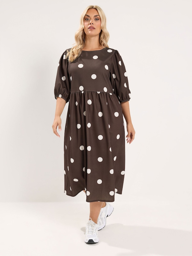 retro plus size polka dot dress Zpanxa Plus Size Women's Retro Polka Dot Square Neck Dress Waist Tie Flared Hem Summer Dress, Size: 2XL, Blue