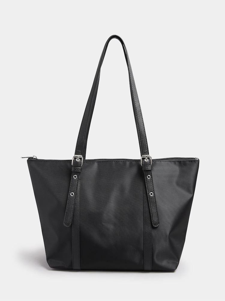 Yours Curve Black Buckle Strap Tote Bag - Image 2 of 4 Yours Curve Black Buckle Strap Tote Bag - Image 2 of 4