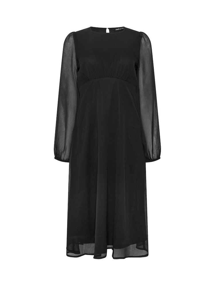 midi black dress with sheer sleeves CHRISTIAN SIRIANO LONG SLEEVE TASSLE FLARED sz 6 Baltic Born Womens Darya Mesh
