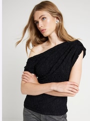 River Island Black Drape Top - Image 1 of 4